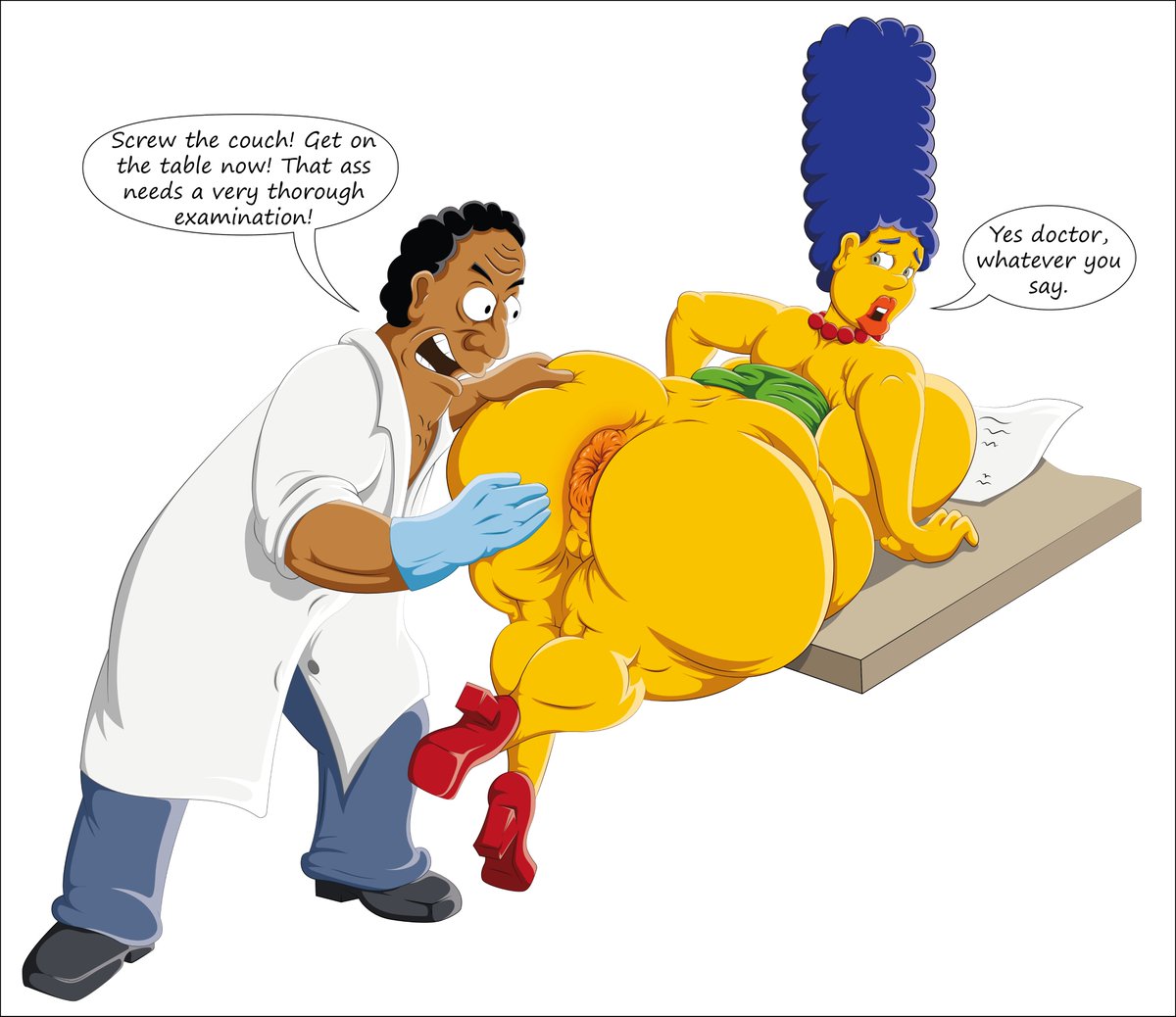 Bynshy's tweet photo. Marge came to see Dr. Hibbert-3 https://t.co/KWlt5si7XD