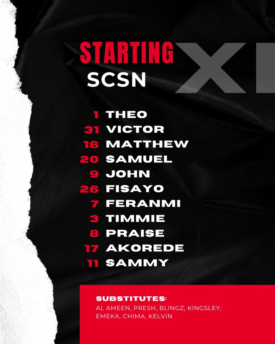 SCSN_Sports's tweet photo. SCSN Starting XI
@ui_su_sports 
MBBS VS SCSN 🔥 https://t.co/bMhNmLMlXJ