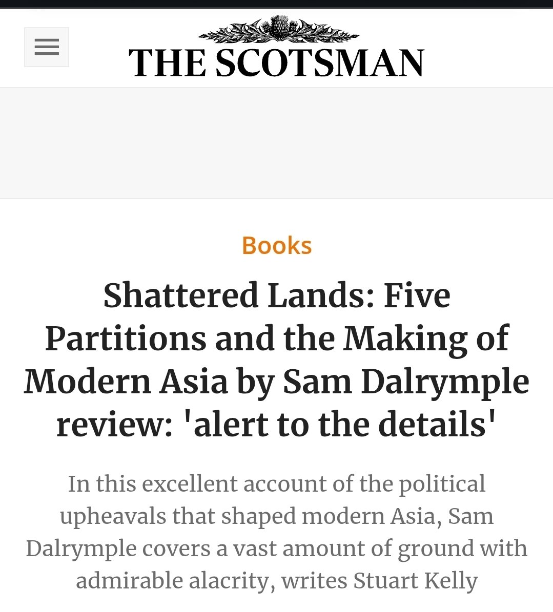 "In its Calvino-esque braiding of stories [this] is markedly more ambitious than most debuts... There ought to be a mammoth, epic, television series."

New Review of Shattered Lands in the Scotsman:

scotsman.com/arts-and-cultu…