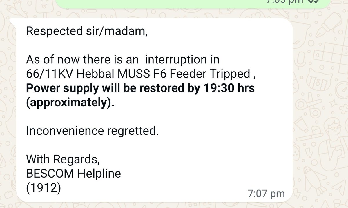 <a href="/NammaBESCOM/">Namma BESCOM | ನಮ್ಮ ಬೆಸ್ಕಾಂ</a> Still no power