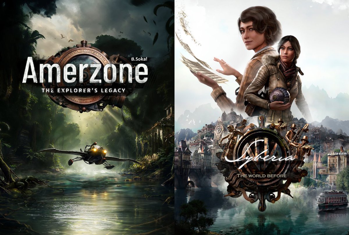 AmerzoneGame's tweet image. Two unforgettables adventures, one bundle ✨
Save 20% with our special offer to experience Amerzone: The Explorer's Legacy and Syberia: The World Before!
🌿 Available now: store.steampowered.com/app/2429190
#IndieDev #GameDev