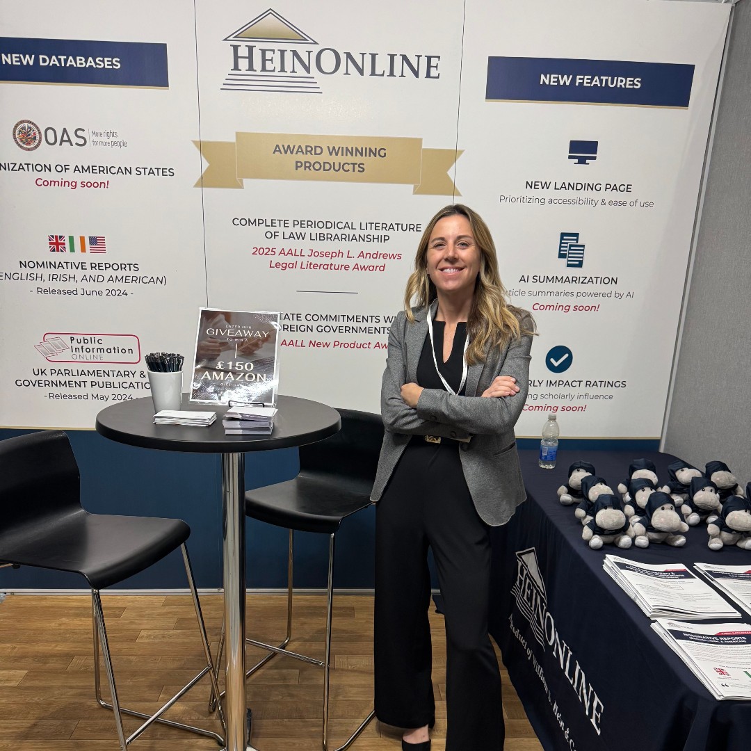 HeinOnline's tweet photo. 🌍Where in the world is Hein? Roxanne has crossed the globe & landed in Birmingham at #BIALL2025! She has plenty of swag, smiles, HeinOnline updates, and research tips. If you're attending, be sure to stop by and say hi!
#WhereInTheWorldIsHein #HeinOnTheGo #ResearchAbroad https://t.co/nLdroiA8jB