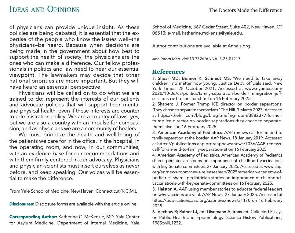 David Rosenthal MD (@davidrosenthal) on Twitter photo Amazing piece by <a href="/KMcKenzieYCAM/">Katherine McKenzie</a>
"Physicians will be called on to do what we are trained to do: represent the interests of our patients and advocate policies that will support their mental and physical health, even if these interests are counter to administration policy. " Amazing piece by <a href="/KMcKenzieYCAM/">Katherine McKenzie</a>
"Physicians will be called on to do what we are trained to do: represent the interests of our patients and advocate policies that will support their mental and physical health, even if these interests are counter to administration policy. "