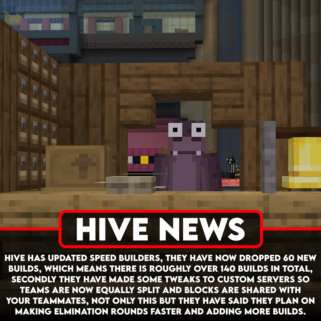 BRAND NEW SPEED BUILDERS UPDATE 👷‍♂️🏗️👷‍♀️
updates.playhive.com/changelog/spee…