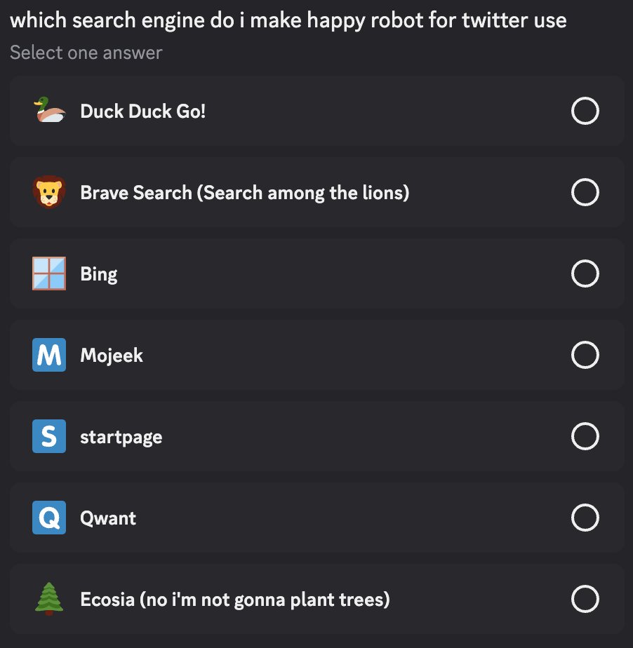 ok but what search engine? comment the answer because i don't think i can make bigger polls
