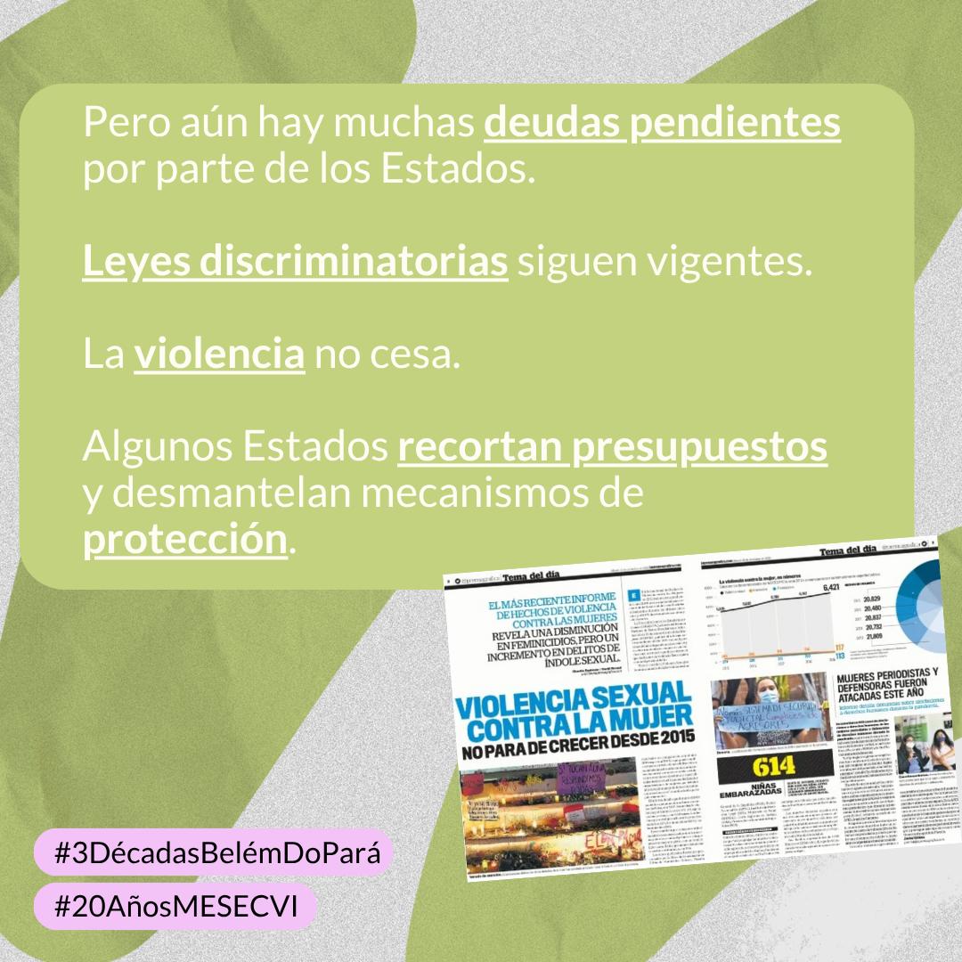 LeyOlimpiaLATAM's tweet photo. Este 2025 se cumplen 30 años de la #ConvenciónBelémdoPará.
Desde #DefensorasDigitales reafirmamos nuestro compromiso con este instrumento clave en la lucha por una vida libre de violencias.
La Convención está presente, pero los desafíos se intensifican.👇 https://t.co/rMNPurDRb8