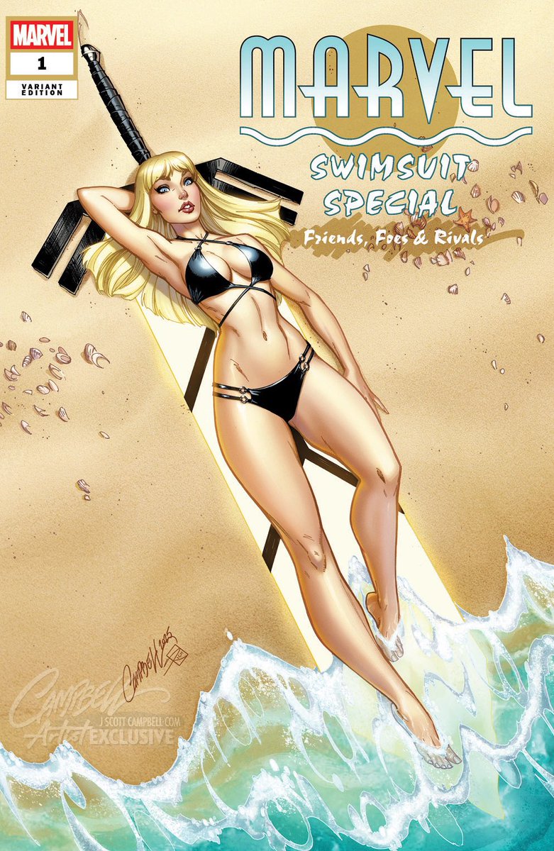 J. Scott Campbell♠️🎨 (@jscottcampbell) on Twitter photo 🌊👙🗡️ Time for the 3rd reveal of my four Artist Exclusive covers to the long awaited return of the #MARVELSWIMSUITSPECIAL.
Featuring Illyana aka #Magik. Colors by <a href="/Sabine_rich/">Sabine Rich</a>
Available the Saturday at 9:00 am Pacific ONLY at jscottcampbell.com 🌊👙🗡️ Time for the 3rd reveal of my four Artist Exclusive covers to the long awaited return of the #MARVELSWIMSUITSPECIAL.
Featuring Illyana aka #Magik. Colors by <a href="/Sabine_rich/">Sabine Rich</a>
Available the Saturday at 9:00 am Pacific ONLY at jscottcampbell.com