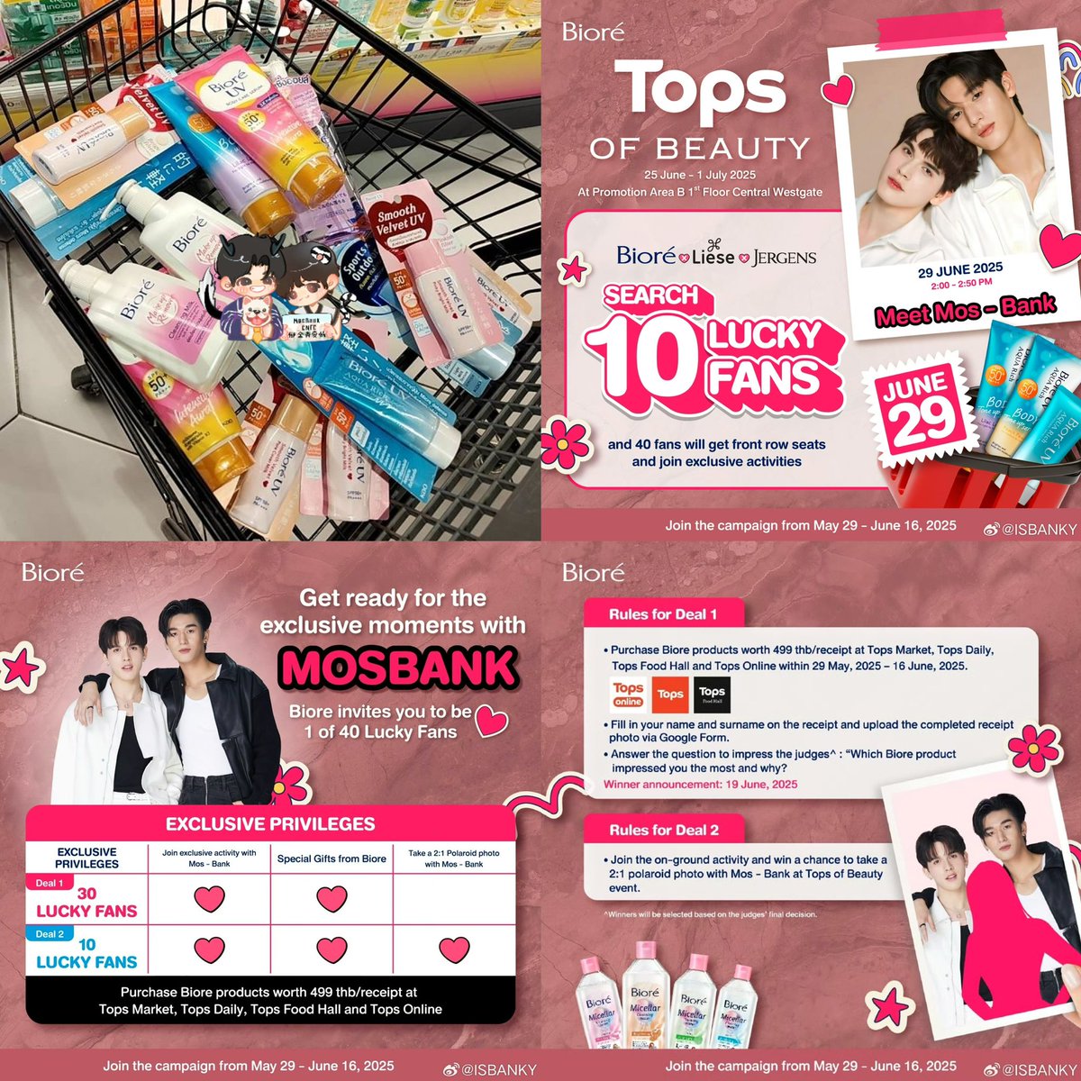 Mosbank_cnfc's tweet image. Buy Biore now for a chance to get up close and personal with MosBank right at the edge of the stage! 📸💖
@Bank_mondop @mos_psl 
#Biore #BioreThailand #บิโอเร 
#MosBank #มอสแบงค์
 #TopsofBeauty
#moslhong #ISBANKY