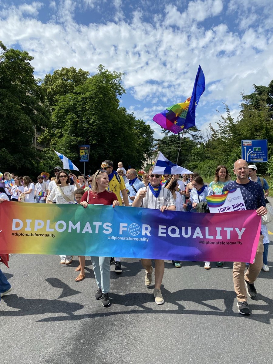#Pride2025 celebrations in Geneva this past Saturday🏳️‍🌈🏳️‍⚧️
Wishing everyone a happy and safe Pride Month!
#LoveIsLove #DiplomatsForEquality