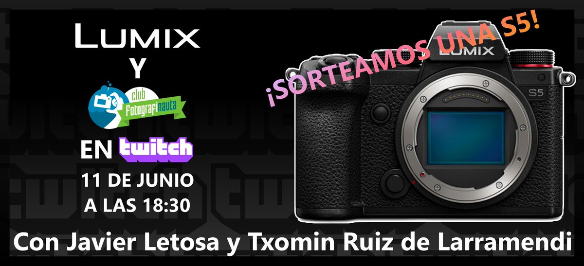 El gran día a llegado 📢 en 30 minutos es la colaboración con Panasonic 📸 y el sorteo de la Lumix S5 👇👇👇

twitch.tv/fotografiarte2

#twitch #sorteo #Panasonic #lumix #fotografia #S5
