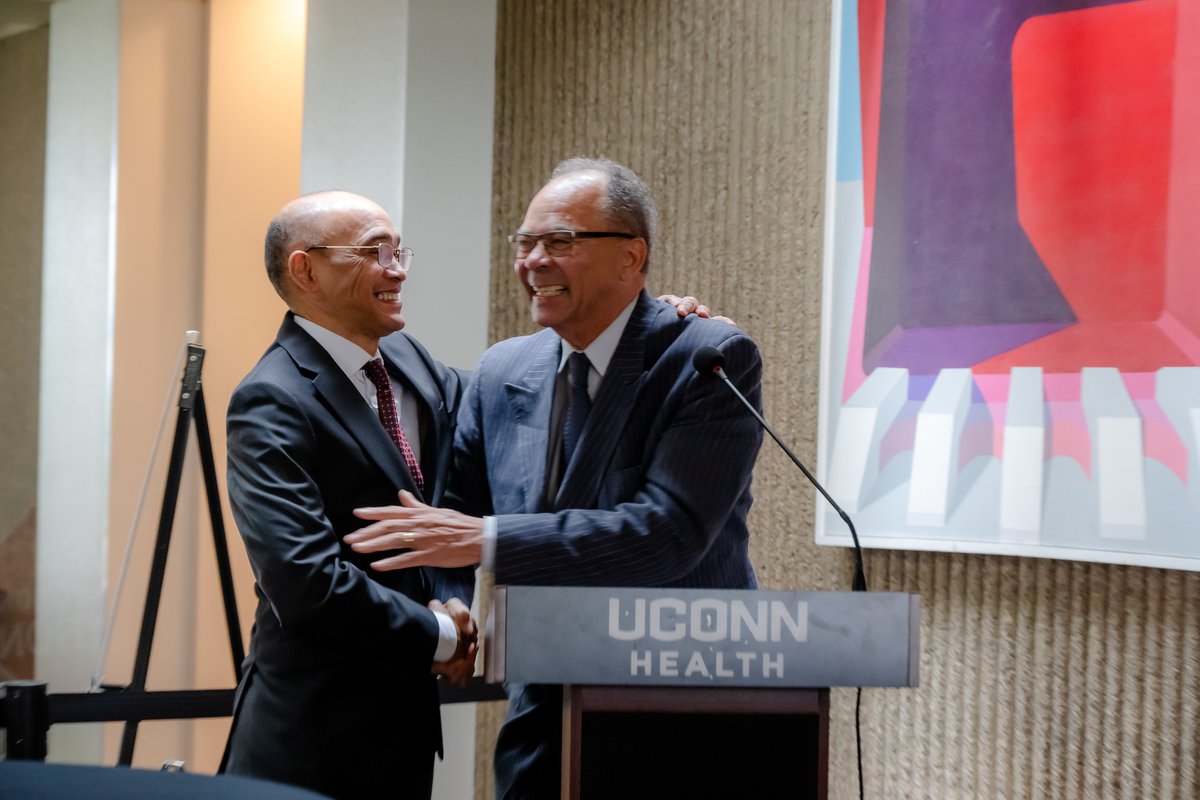 uconnhealth's tweet image. UConn Health celebrated the legacy of retired Board of Directors Chair Sanford "Sandy" Cloud Jr. with the dedication of a Board Room. During Sandy Cloud's 19 years on the Board, UConn Health experienced unprecedented growth. His commitment to the organization remains evident.