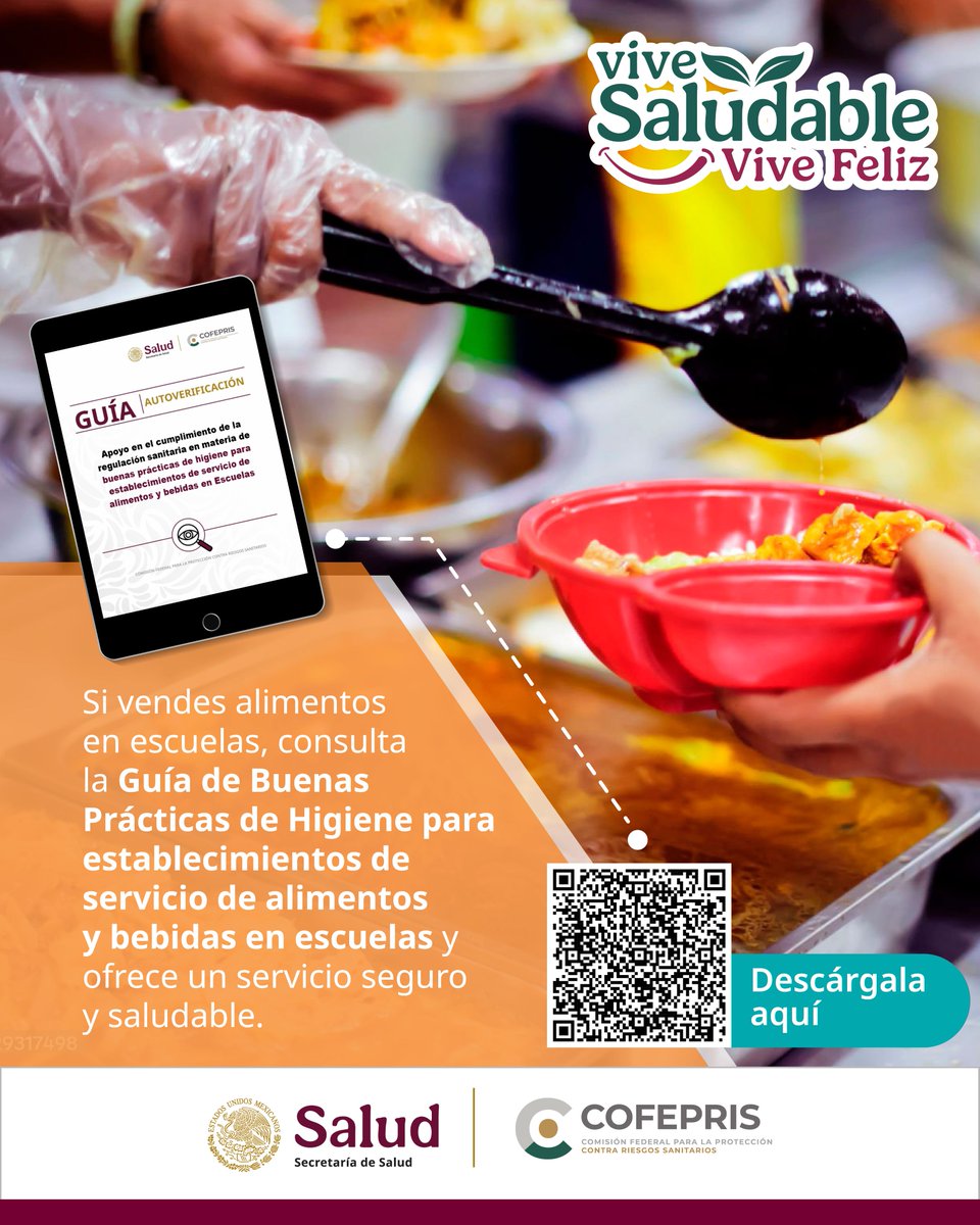 coprisehgo's tweet photo. ✨Copriseh te informa:
Más salud en las escuelas, menos enfermedades transmitidas por alimentos.
Adoptar las Buenas Prácticas de Higiene ayuda a prevenir enfermedades y fomenta mejores hábitos en la preparación de alimentos.
#COPRISEH
#PrimeroTuSalud
#PrimeroElPueblo https://t.co/2ZenD9hloZ