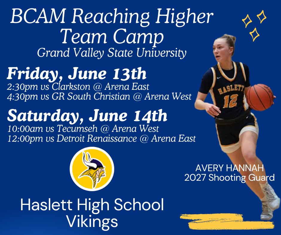 Avery Hannah (@averyhannah24) on Twitter photo Excited to be back on the court with <a href="/HaslettGBB/">HaslettGirlsBasketball</a> on Friday and Saturday at <a href="/gvsuwbb/">GVSU Women's Basketball</a>!
We get to play some really good teams, looking forward to the challenge.
<a href="/BCAMCoaches/">BCAM</a>
<a href="/MImystics/">Michigan Mystics</a> Excited to be back on the court with <a href="/HaslettGBB/">HaslettGirlsBasketball</a> on Friday and Saturday at <a href="/gvsuwbb/">GVSU Women's Basketball</a>!
We get to play some really good teams, looking forward to the challenge.
<a href="/BCAMCoaches/">BCAM</a>
<a href="/MImystics/">Michigan Mystics</a>