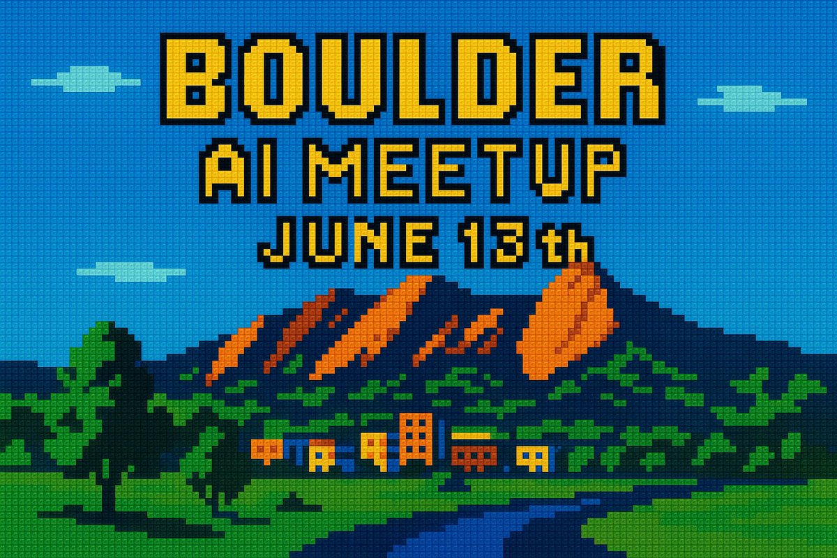 Boulder Colorado!

I'm hosting a small AI meetup this Friday, June 13th at the West End Tavern from 6-8pm 

Come talk AI, startups, e/acc

RSVP here: forms.gle/496SeGpJMVDxRq…
