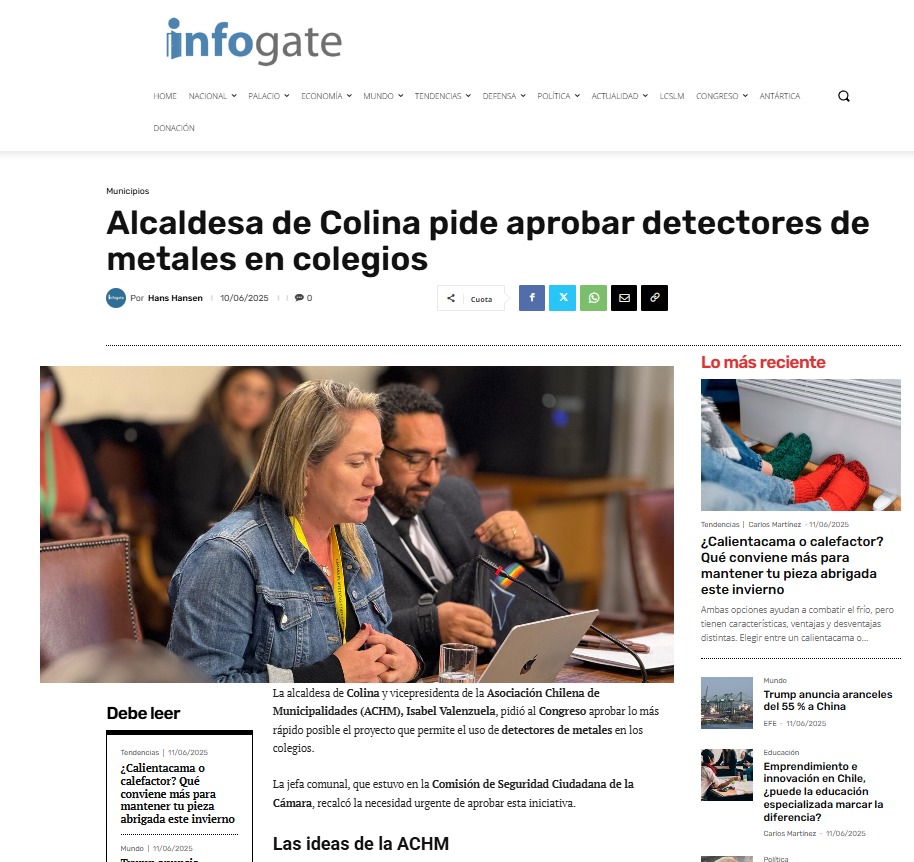 Municipalidad Colina (@municolina) on Twitter photo ๐ฐ ๐๐ข๐๐๐ก๐ ๐๐ก ๐๐ข๐ฆ ๐ ๐๐๐๐ข๐ฆ: ๐๐๐๐๐๐๐๐ฆ๐ ๐ฃ๐๐๐ ๐๐ฃ๐ฅ๐ข๐๐๐ฅ ๐ฃ๐ขฬ๐ฅ๐ง๐๐๐ข๐ฆ ๐๐ ๐๐๐ง๐๐๐๐๐ขฬ๐ก ๐๐ ๐ ๐๐ง๐๐๐๐ฆ ๐๐ก ๐๐ฆ๐ง๐๐๐๐๐๐๐ ๐๐๐ก๐ง๐ข๐ฆ ๐๐ฆ๐๐ข๐๐๐ฅ๐๐ฆ
Este miรฉrcoles 11 de junio diversos medios destacaron la intervenciรณn de ๐ฐ ๐๐ข๐๐๐ก๐ ๐๐ก ๐๐ข๐ฆ ๐ ๐๐๐๐ข๐ฆ: ๐๐๐๐๐๐๐๐ฆ๐ ๐ฃ๐๐๐ ๐๐ฃ๐ฅ๐ข๐๐๐ฅ ๐ฃ๐ขฬ๐ฅ๐ง๐๐๐ข๐ฆ ๐๐ ๐๐๐ง๐๐๐๐๐ขฬ๐ก ๐๐ ๐ ๐๐ง๐๐๐๐ฆ ๐๐ก ๐๐ฆ๐ง๐๐๐๐๐๐๐ ๐๐๐ก๐ง๐ข๐ฆ ๐๐ฆ๐๐ข๐๐๐ฅ๐๐ฆ
Este miรฉrcoles 11 de junio diversos medios destacaron la intervenciรณn de