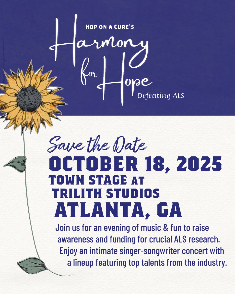 ALSTDI's tweet image. Two cities, one mission. 

On Oct 18, join us in ATL for Harmony for Hope by @HopOnACure or in BOS for White Coat Affair by @ALSTDI. 

Different rooms, same fight; a future without ALS.

Learn more here: als.net/news/two-citie…

#TogetherForALS #HopOnACure #ALSTDI #EndALS
