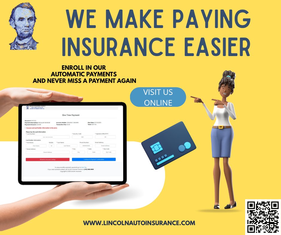 Tired of throwing money away on late fees?💸

Enroll in autopay and make those extra charges a thing of the past.

Contact a Customer Service Representative or go online for enrollment📞

It's quick and easy! 

#AutoPay #LincolnInsurance #NoLateFees