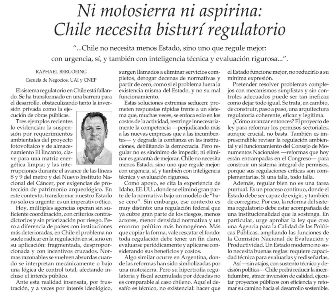 Comparto algunas reflexiones sobre cómo mejorar el sistema de permisos en Chile, hoy y mañana. En A2 <a href="/Emol/">Emol.com</a> <a href="/__elmercurio/">El Mercurio</a>