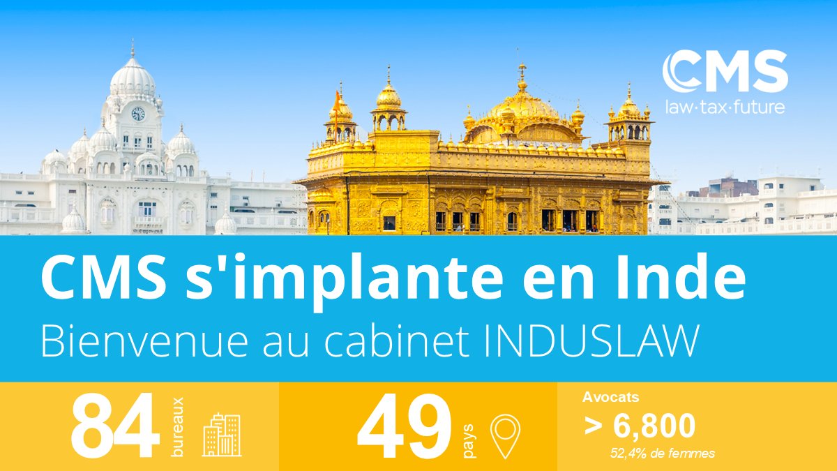🌍 CMS accueille <a href="/IndusLaw/">IndusLaw</a>, l'un des principaux cabinets d'avocats indiens. Cette intégration, prévue pour la fin de l'année 2025, marque une étape clé dans la stratégie de croissance mondiale de CMS ⬇️
cms.law/fr/fra/news-in…