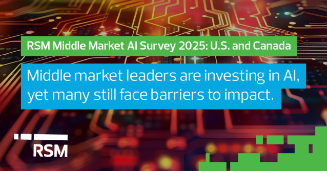 Data quality, security and access to AI expertise surface as top AI implementation challenges despite widespread AI adoption in the middle market. See how businesses are overcoming these hurdles in the new RSM Middle Market AI Survey 2025: U.S. and Canada. rsm.buzz/3SMDgV3