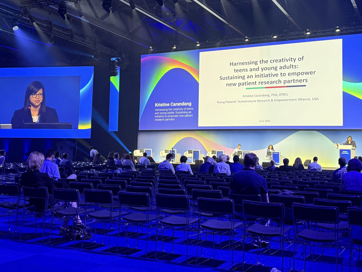 So proud and impressed w <a href="/kmc5k/">Kristine Carandang</a> Plenary here at #EULAR <a href="/eular_org/">EULAR</a> Congress 2025 Let’s make it easier for our younger patients to shape research!