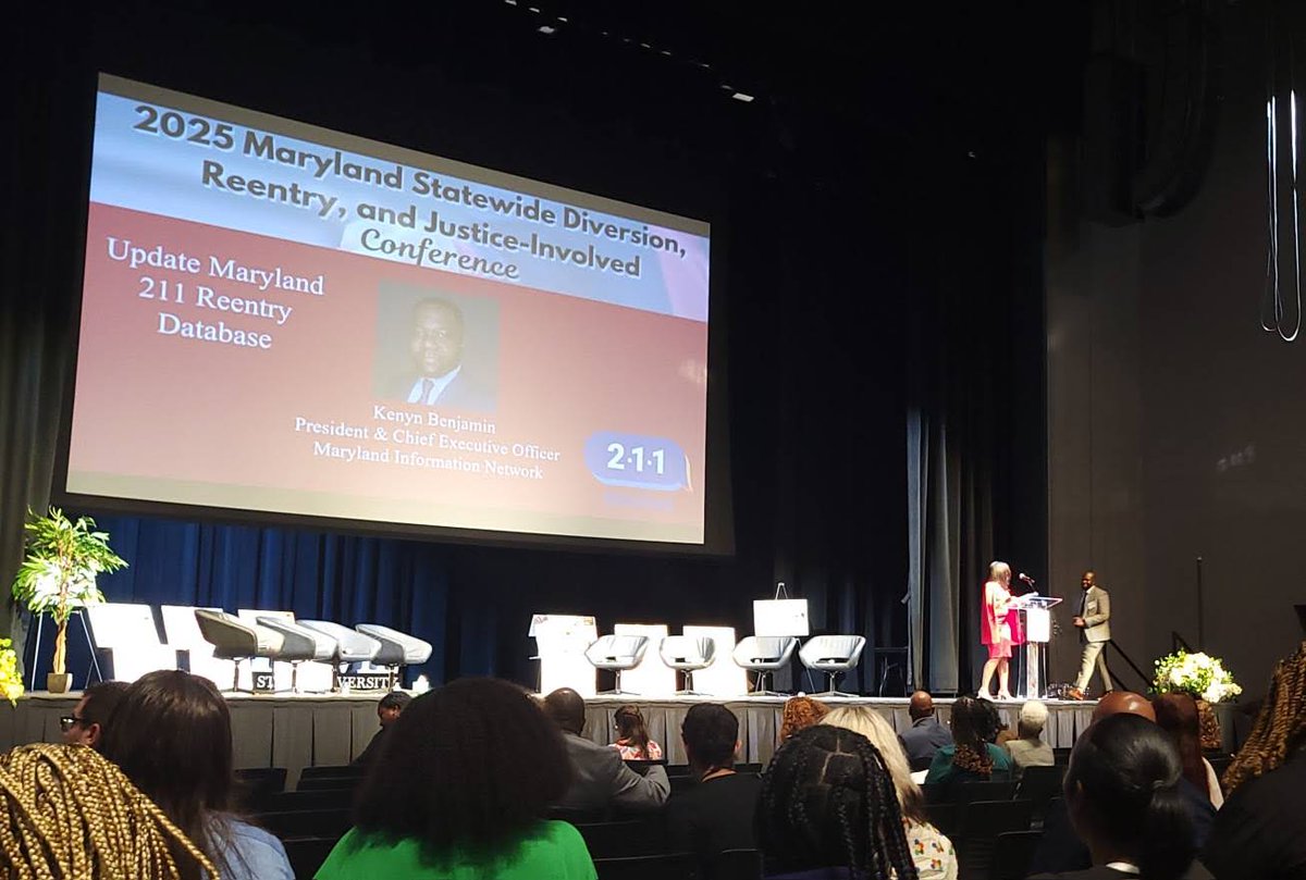 We're launching a first-of-its-kind statewide resource database for justice-involved individuals in partnership with the <a href="/MDPublicSafety/">MD DPSCS</a> and discussed it at their recent conference. Find reentry resources: 211md.org/resources/mdre…
#GetConnected #gethelp #JusticeInvolved