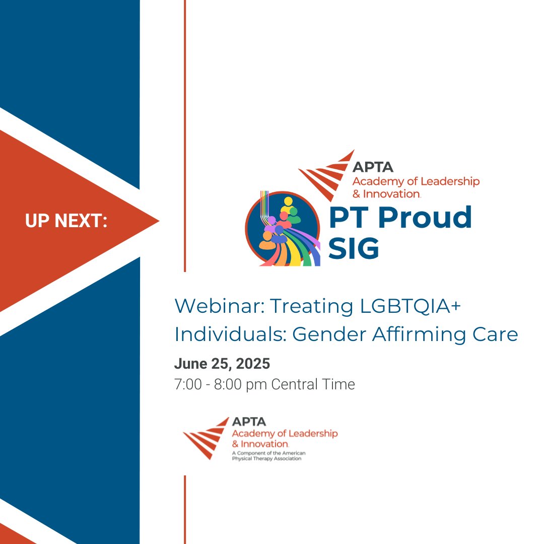 Are you equipped to provide gender-affirming care in rehabilitation settings? Register today and be part of a more inclusive future in rehabilitation: aptaali.org/events/eventde…

#PTadvocacy #DiversityInHealthcare #GenderAffirmingCare