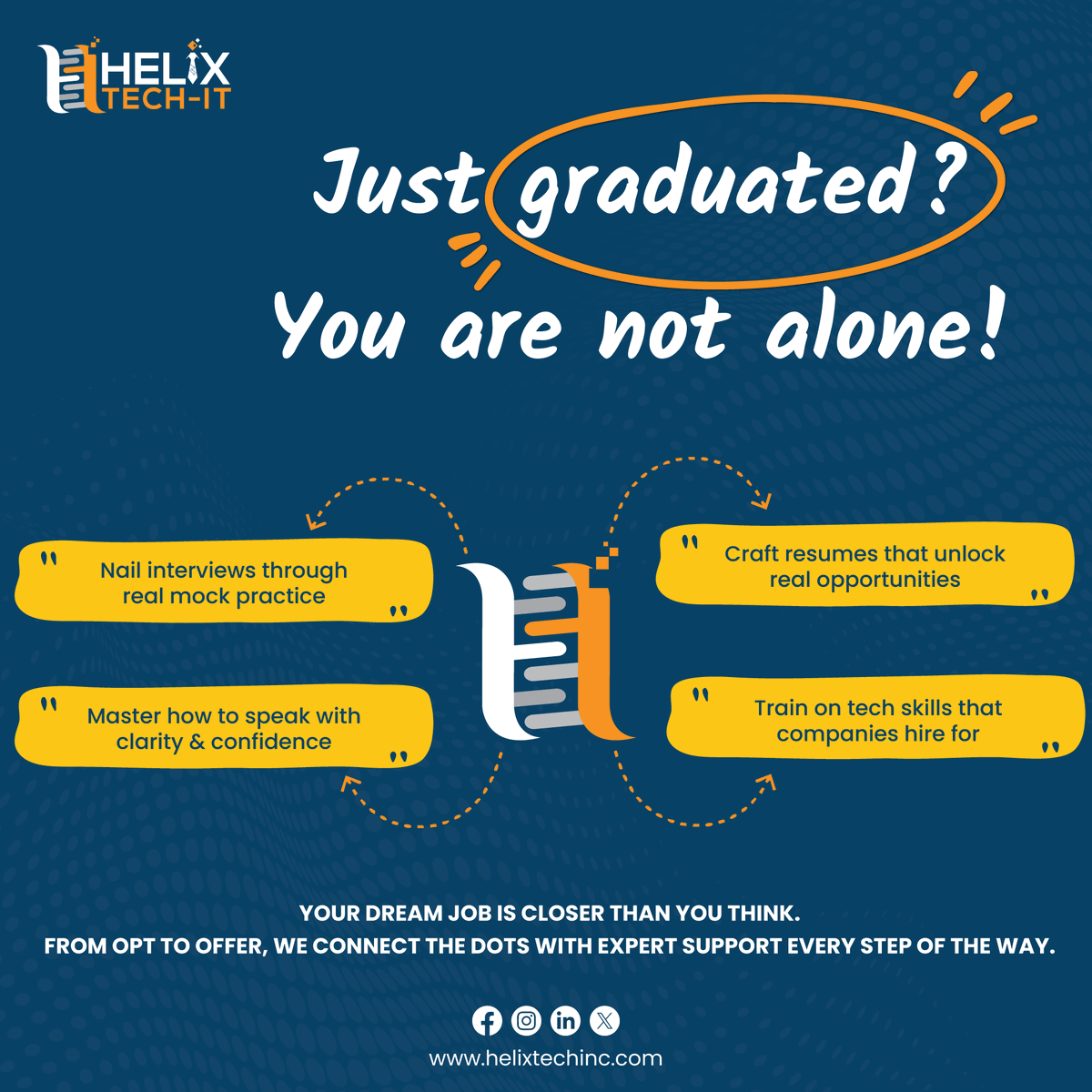 HelixTechIT's tweet image. Your dream job isn’t a lottery, it is a strategy. And Helix Tech IT Services got yours covered.

DM us at dm@helixtechinc.com
For more information, visit: helixtechinc.com

#internationalstudents #recentgraduates #techcareers #usjobs #itrecruitment