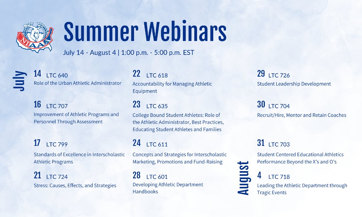 ☀️ Get ready for summer learning! Our Summer Webinar Series is back with fresh topics, expert instructors, and live Zoom sessions. Registration opens June 16—mark your calendars! #NIAAAWebinars 

Learn more ➡️ bit.ly/43Q3Mlt