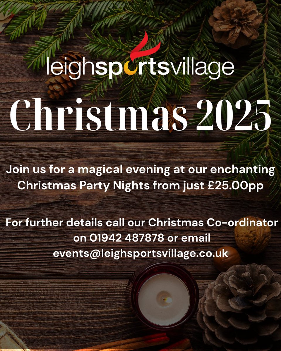 Leigh Sports Village (@lsvstadium) on Twitter photo ๐๐ฎ๐ซ ๐๐ก๐ซ๐ข๐ฌ๐ญ๐ฆ๐๐ฌ ๐๐ซ๐จ๐๐ก๐ฎ๐ซ๐ ๐๐ฌ ๐๐ฎ๐ญ ๐๐จ๐ฐ
Our Christmas Parties are the perfect place to celebrate. Enjoy delicious food, festive drinks, and fantastic entertainment from just ยฃ25.00pp! To find out more: 01942 487819 or events@leighsportsvillage.co.uk ๐๐ฎ๐ซ ๐๐ก๐ซ๐ข๐ฌ๐ญ๐ฆ๐๐ฌ ๐๐ซ๐จ๐๐ก๐ฎ๐ซ๐ ๐๐ฌ ๐๐ฎ๐ญ ๐๐จ๐ฐ
Our Christmas Parties are the perfect place to celebrate. Enjoy delicious food, festive drinks, and fantastic entertainment from just ยฃ25.00pp! To find out more: 01942 487819 or events@leighsportsvillage.co.uk