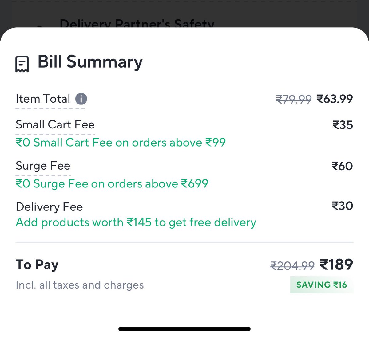 dhaneel's tweet photo. From last few weeks the additional fee forcing us to move to other platforms. Good bye @ZeptoNow 1 packet of milk costs 189. https://t.co/xsAsF7cXpg