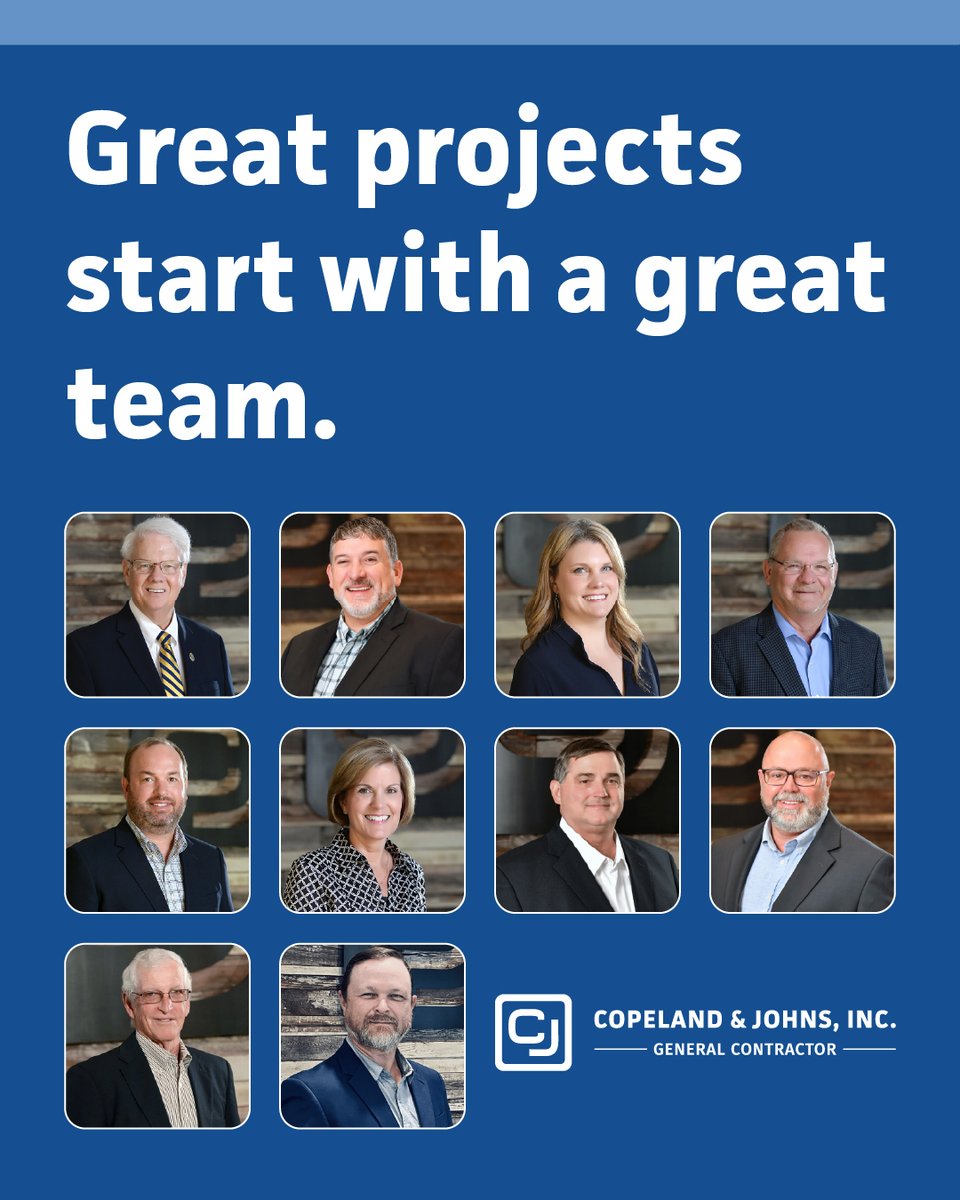 Great projects start with a great team.

At Copeland &amp; Johns, our people are the foundation of every successful build! Meet the experienced, passionate professionals who bring your vision to life ➡️ copelandandjohns.com/about-us/our-t…