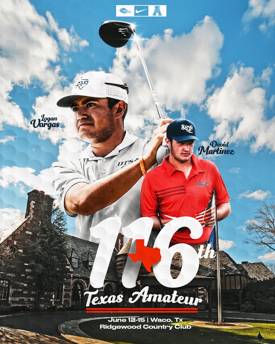 UTSAMensGolf's tweet image. Good luck to David Martinez and Logan Vargas, who are competing in the 116th Texas Amateur this week in Waco.
ℹ️ txga.org/116th-texas-am…
#LetsGo210 | #BirdsUp 🤙