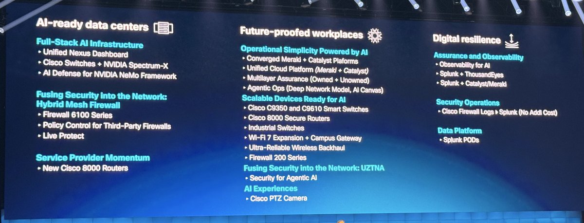 Looking for a cheat sheet of what was announced yesterday? Thank you Oliver for this one slide overview! #CiscoLive #Innovation
