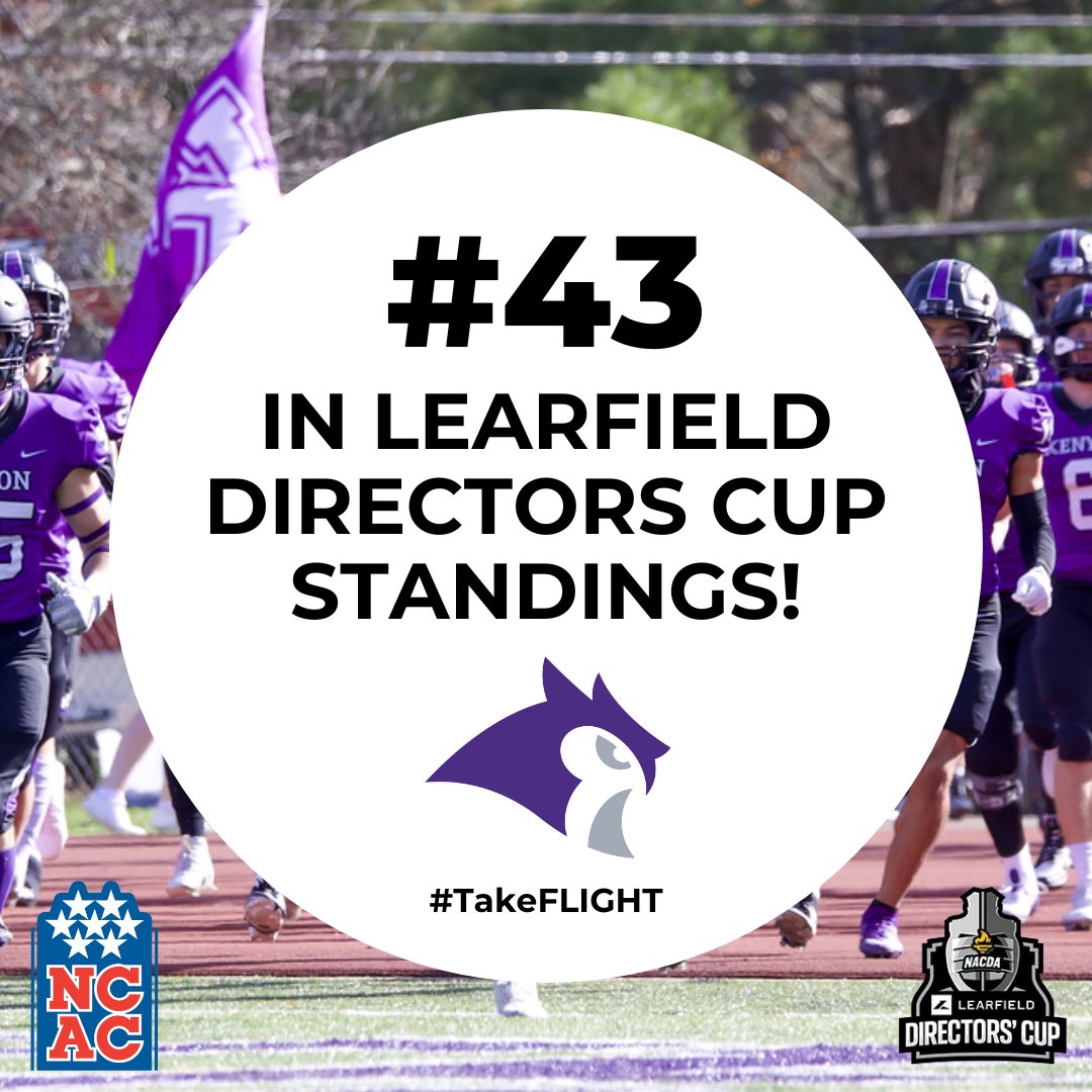 In the final Learfield Directors Cup standings for 2024-25, Kenyon Athletics placed 43 out of 323 NCAA Division III schools, who received points!

The ranking is also the second-highest among NCAC schools this season.

#EarnIt #TakeFLIGHT #GoOwls