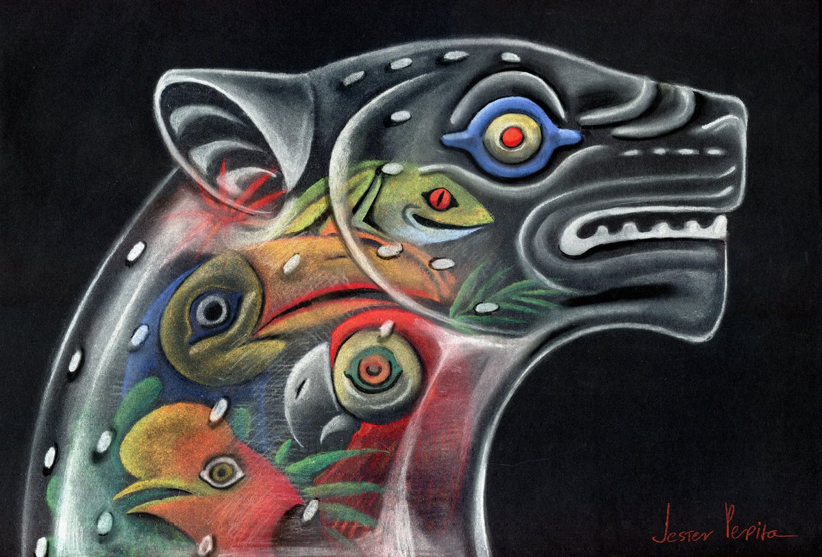 "Fragile World"
Pastel pencils, toned paper