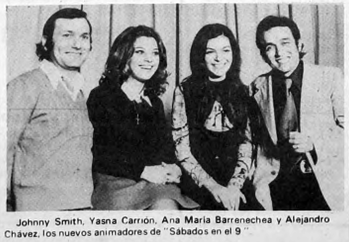 seba_flores's tweet photo. Yasna Carrión, la primera "Miss Ritmo", fue una de las animadoras de "Sábados en el 9" en el canal de la U. de Chile desde 1972, tras la partida de Enrique Maluenda a Puerto Rico. Compartía la animación con Ana María Barrenechea, Alejandro Chávez y Johnny Smith #ElMedioDiaTVN https://t.co/S0ISLDzomb