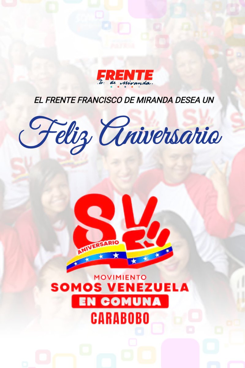 Feliz octavo aniversario
<a href="/MSVEnLinea/">Somos Venezuela | MSVEnLinea</a> 
Sigamos adelante ayudando al pueblo más vulnerable!!!