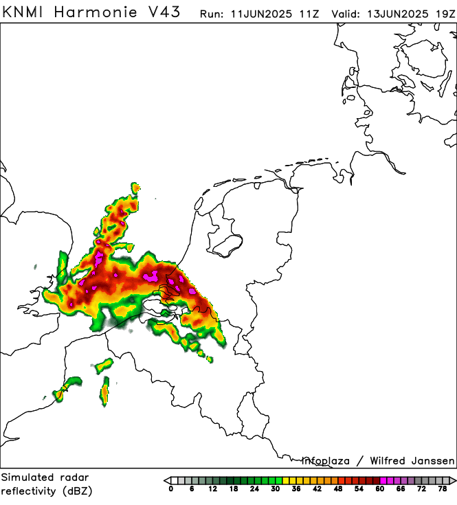 ⛈️ Vrijdagavond potentieel zwaar onweer in Frankrijk en het (uiterste) westen v/d Benelux! De eerste weermodellen uit eigen land berekenen vooral in Frankrijk forse buien, lokaal supercell. Rond Zeeland mogelijk een actieve buienlijn. Complete verwachting:
woutervanbernebeek.nl/forecast-lt