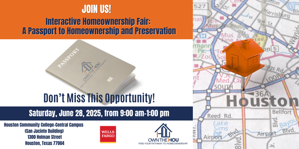 🌟 Exciting News! 🌟
We’re teaming up with @OwnTheHOU for a unified event:
🏠 Interactive Homeownership Fair
📅 Sat, June 28 | 🕘 9AM–1PM
📍 HCC Central – 1300 Holman St, Houston

Get resources &amp; support on your path to homeownership! 💪
🔗 Register: ownthehou.org/latest-updates/
