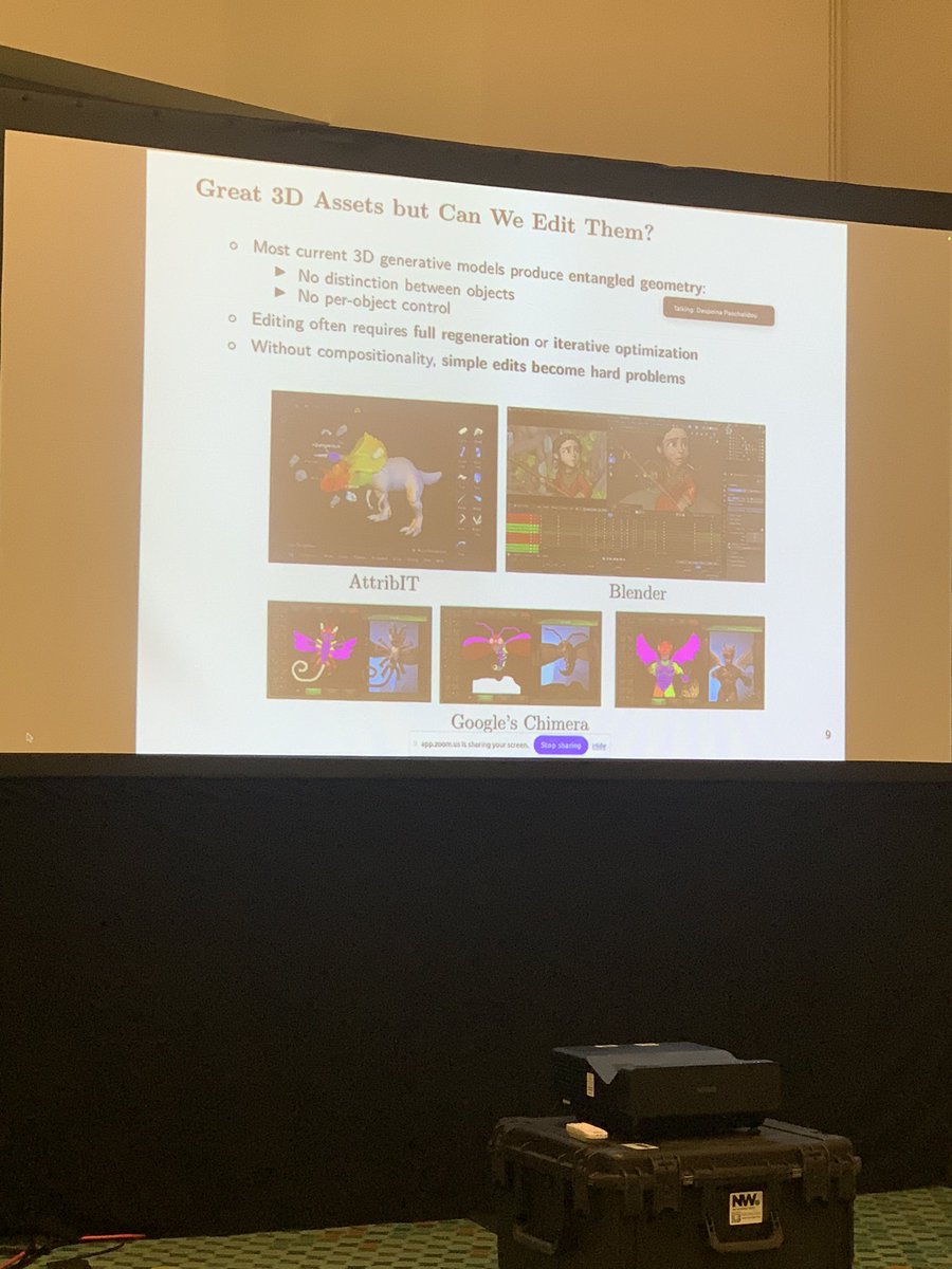 ilkedemir's tweet image. Second keynote of #USM3D continues in Room 104D with @paschalidoud_1 on compositionality and controllability of parts, objects, and models.  #CVPR2025