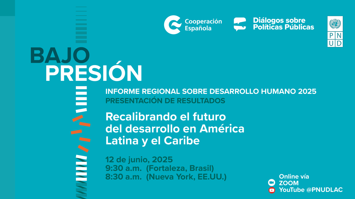 Acompáñanos mañana 12/06 a las 8:30 AM (NY) en la presentación de hallazgos del próximo Informe Regional sobre Desarrollo Humano: “Bajo presión”. Una conversación clave sobre el futuro de América Latina y el Caribe. Regístrate aquí: go.undp.org/U74