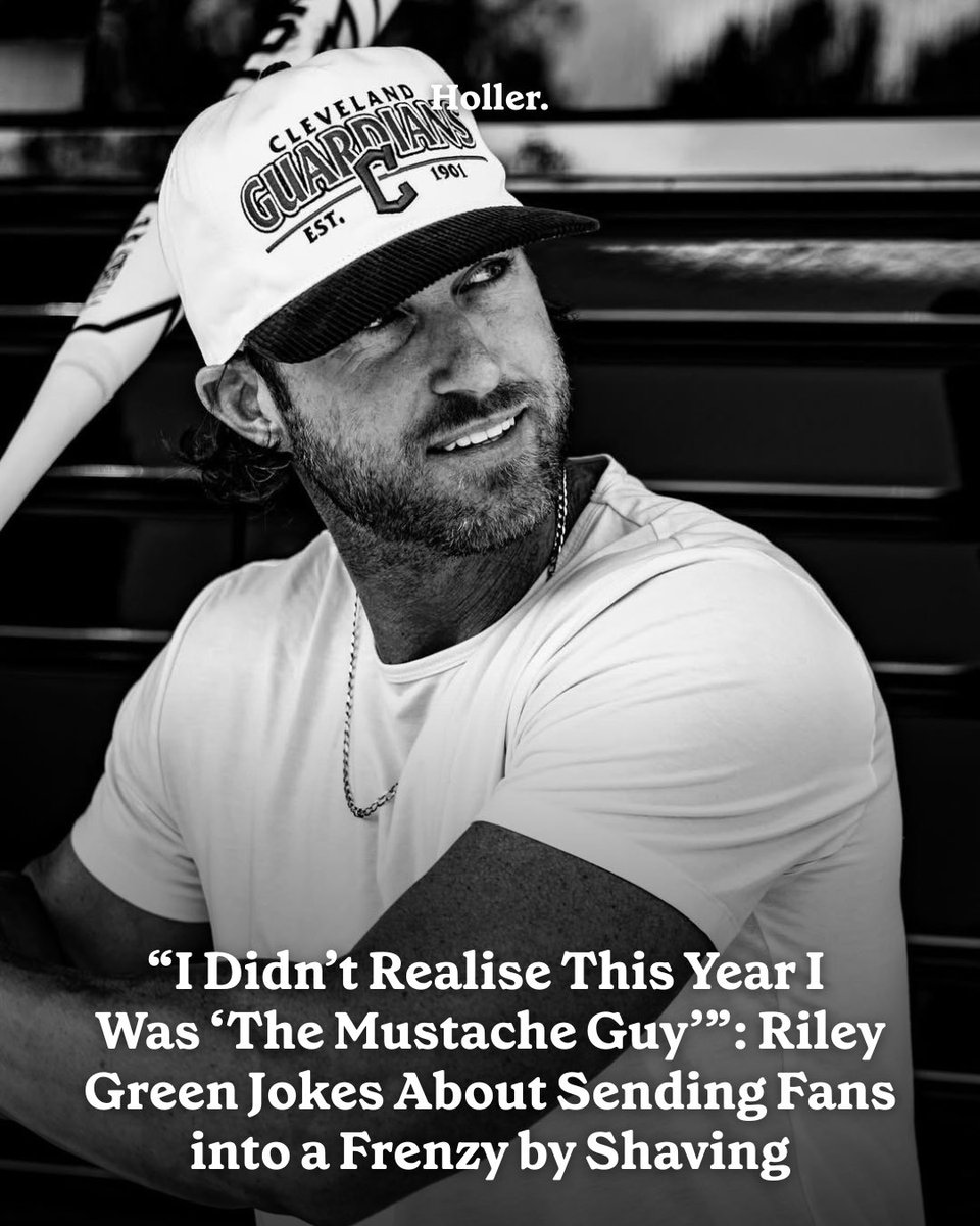 Holler (@hollercountry) on Twitter photo .<a href="/RileyGreenMusic/">Riley Green</a> has addressed his shocking and highly controversial decision to shave off his signature mustache last month, in a new interview with the <a href="/bigdandbubba/">Big D and Bubba</a> radio show. 🥸
Here’s What He Had to Say: holler.country/news/breaking/… .<a href="/RileyGreenMusic/">Riley Green</a> has addressed his shocking and highly controversial decision to shave off his signature mustache last month, in a new interview with the <a href="/bigdandbubba/">Big D and Bubba</a> radio show. 🥸
Here’s What He Had to Say: holler.country/news/breaking/…