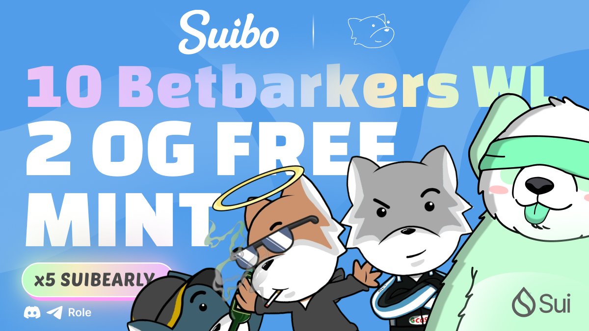 Panda Punch Club (@pandapunchclub) on Twitter photo Betbarkers Partnership NFT Giveaway 🚨
Get Lucky & Win x2 OG FREE Mint 🪂
Plus x10 <a href="/betbarkers/">Betbarkers | OG FreeMint</a> Whitelist 🎟️
BONUS x5 Suibearly Role 🎁
Just rt, Follow & Tag a $SUI Friend 🫂 Betbarkers Partnership NFT Giveaway 🚨
Get Lucky & Win x2 OG FREE Mint 🪂
Plus x10 <a href="/betbarkers/">Betbarkers | OG FreeMint</a> Whitelist 🎟️
BONUS x5 Suibearly Role 🎁
Just rt, Follow & Tag a $SUI Friend 🫂