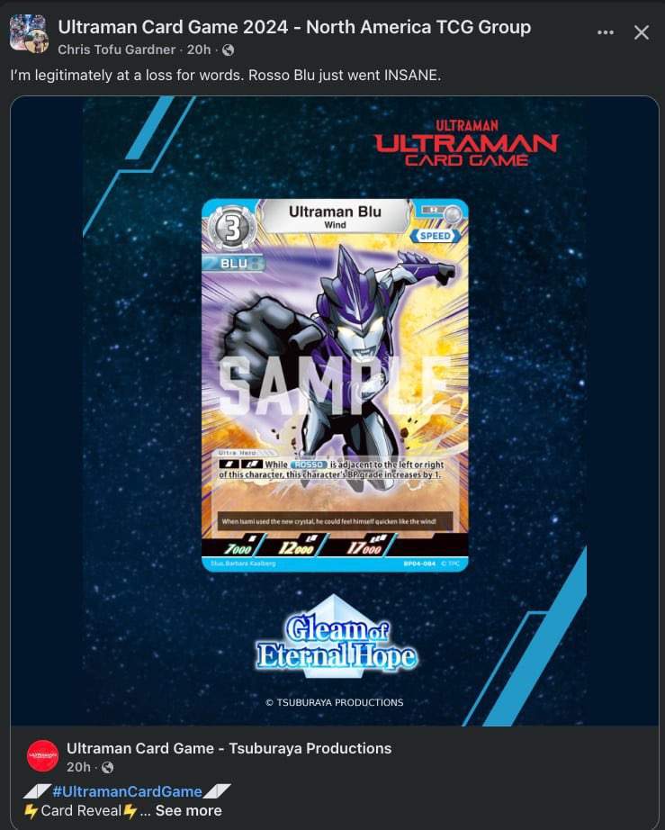 Read the comment at the top!  Alex Sarabia and I are so blown away by the reception of our art on these cards.  Thank you! And thank you to Jeff Gomez and Starlight Entertainment for the fun ride. ☺️ #Ultraman #AnimeJapan