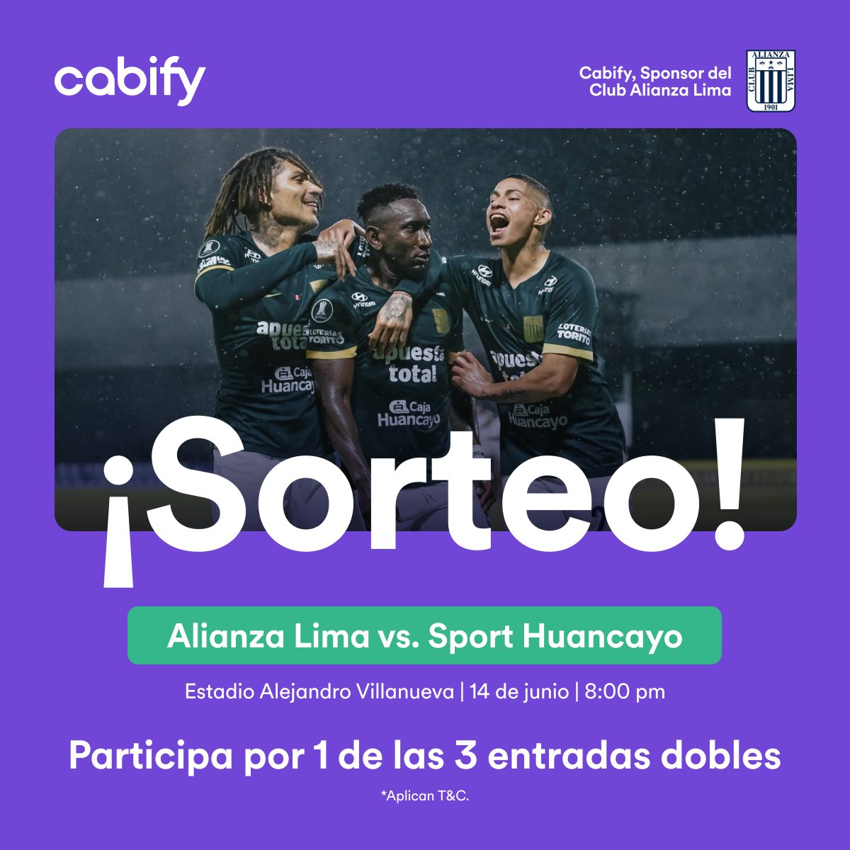 ¡Gana 1 de las 3 entradas dobles para ir a ver a <a href="/ClubALoficial/">Club Alianza Lima</a> con papá!⚽️

1️⃣Síguenos en Twitter
2️⃣RETWITTEA este post

TyC: Tienes hasta las 12pm del 13/06 para participar. Escribiremos por DM al ganador. Tendrá 20min para responder. Caso contrario se pasa al suplente.
#Sorteo