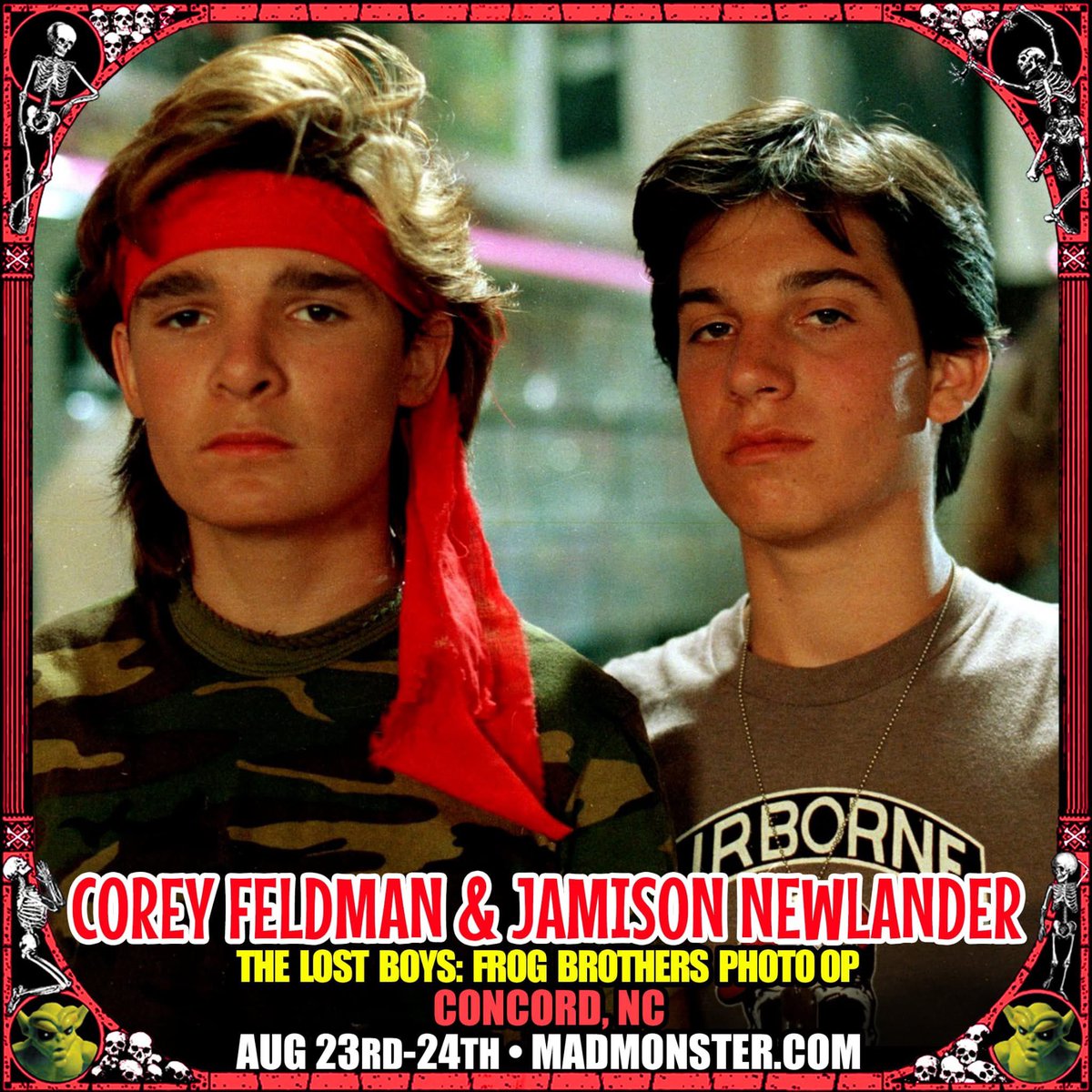Don't Miss The Frog Brothers Photo Op at Mad Monster Expo 2025!

Corey Feldman and Jamison Newlander reunite for The Frog Brothers Photo Op! Pray you never need to call them but don't miss your chance for a photo op with them! 
On sale NOW!

madmonster.com/expo25/