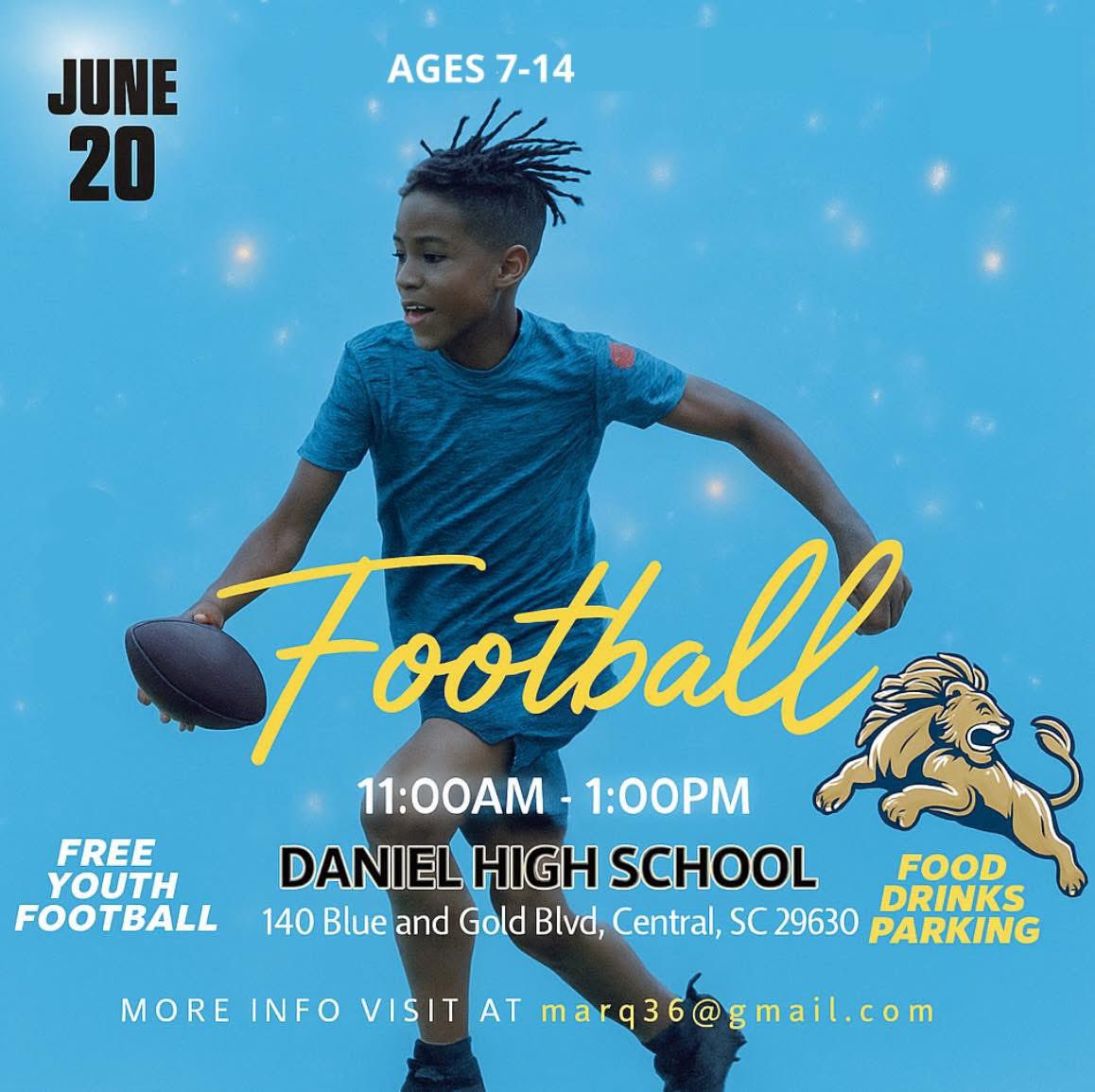 Join us next Friday June 20th for a FREE youth camp! Come out from 11am-1pm for some football and fun! Go Lions! #WinToday!