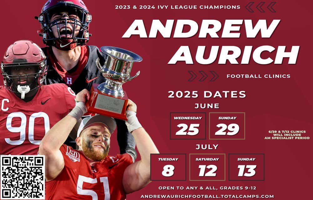 Thanks <a href="/Coach_Aurich/">Andrew Aurich</a> for the camp invite! <a href="/CoachShort_/">Kyle Short</a> <a href="/HarvardFootball/">Harvard Football</a> <a href="/Ryan_Kalukin/">Ryan Kalukin</a>