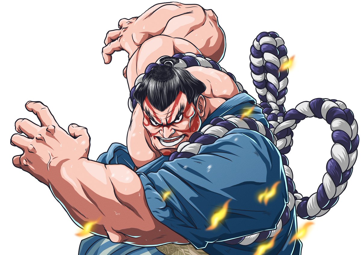 Here's full art of my man E. Honda. Dosukoi!!!!